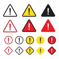 Danger sign, warning or attention sign. Danger warning attention icon with exclamation mark. Risk sign red, black and yellow. vector