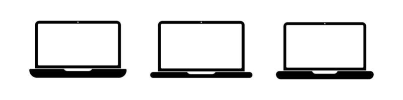Laptop with blank screen icon. vector