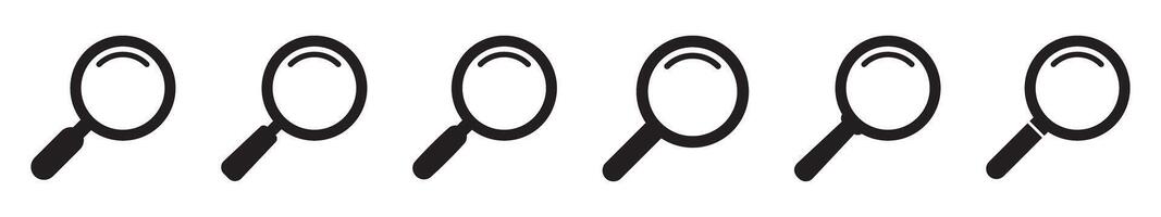 Magnifying glass icon, magnifier icon. Search icons sollection. vector