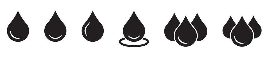 Drop icon. Water drop black icon. Oil drop icons collection. vector