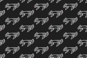 sporty spoiler car line art seamless pattern on black background. auto aerodynamic engraving doodle pattern background. racing wing part hatching wallpaper for garage, workshop, detailing merchandise vector