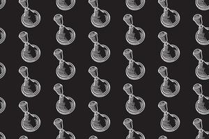 gearshift knob engraving seamless pattern on black background. classic manual shifter line art pattern background. transmission handle doodle motif wallpaper design for automotive, garage, workshop vector
