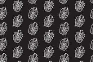 gearshift handle engraving seamless pattern on black background. automotive gearshift line art pattern background. car transmission doodle motif wallpaper design for automotive, garage, workshop vector