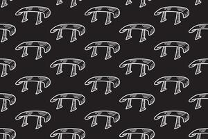 lip spoiler car line art seamless pattern on black background. car aerodynamic engraving doodle pattern background. racing wing part hatching wallpaper for garage, workshop, detailing merchandise vector