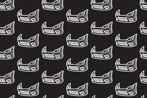 sport bumper line art seamless pattern on black background. car grille engraving doodle pattern background. automotive bumper hatching motif wallpaper for garage, workshop, auto detailing merchandise vector