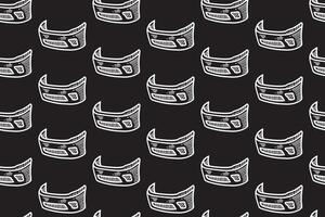 car bumper line art seamless pattern on black background. automotive grille engraving doodle pattern background. front bumper hatching motif wallpaper for garage, workshop, auto detailing merchandise vector