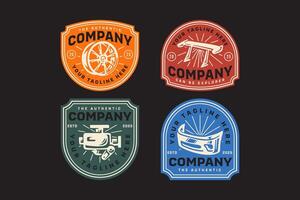multi spoke, inline engine, high spoiler racing, front bumper, car wheel rim, retro badge logo design collection set for automotive, garage, workshop, vehicle, custom service, repair vector