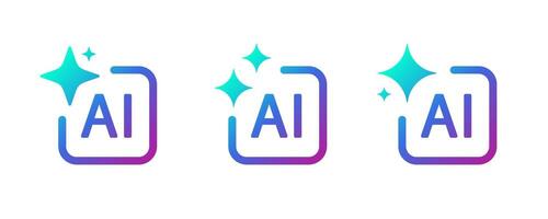 AI generate button and AI icon. Artificial intelligence online tool UI. Generate AI symbol. Artificial intelligence sign vector