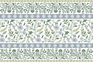 soft floral elements designed within a decorative border structure for modern wrapping paper, fashion textiles, and household linen products vector