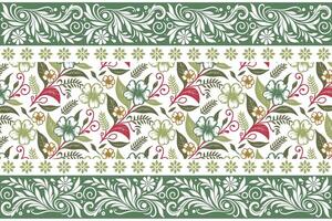 continuous floral layout designed with bold border styling for wrapping paper, fashion fabric, and printed household textiles vector