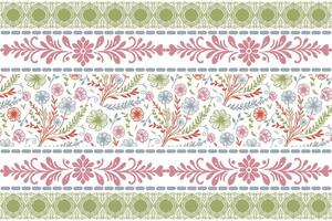 Floral pattern with colorful flowers and leaves vector