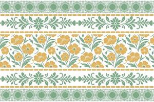 flowing botanical drawing bordered by linear outlines crafted for fabric surfaces, fashion accessories, and home textile uses vector