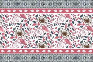 hand sketched floral illustration with a repeating border layout created for pillow covers, table top linens, and modern fashion accessories vector