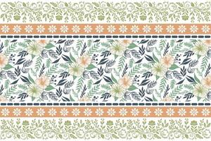 clean floral line drawing paired with a subtle border for use in textile surfaces, packaging products, and stylish pillow cover fabric vector