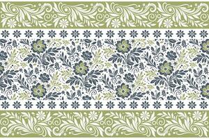 structured border around abstract botanical line flowers created for women wear fabric, pillow cover printing, and gift wrap vector