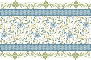 one line botanical layout supported by clean border lines ideal for textile applications, home linens, and stylish fashion fabric vector