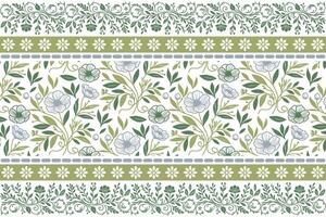 structured floral outline with artistic border edges crafted for gift wrap production, fashion fabric patterns, and table cloth printing vector