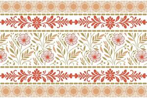 border structured flower illustration in line art for fabric sheets, women wear patterns, and home textile accessories vector