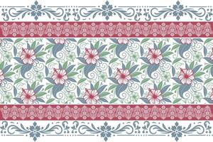delicate botanical line drawing featuring cotton flowers and elegant border styling for kitchen textiles, gift wrap sheets, and fabric printing vector