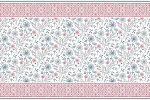 single line floral border concept made for fabric product surfaces, pillowcase artwork, and wrapping paper designs vector