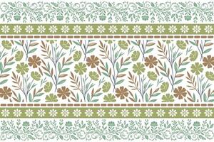 artistic border and floral pattern with sketch drawn rose accents created for pillow covers, tablecloth prints, and clothing products vector