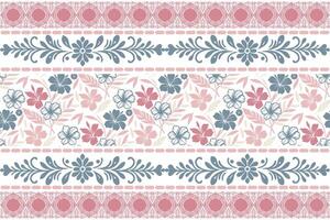 Floral pattern with pink and blue flowers vector