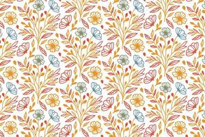 artistic one line floral motif pattern with repeating botanical shapes for wrapping usage kitchen wear bedding and fashion fabric vector