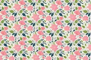 abstract rose and leaf pattern with delicate one line composition for home accessories, gift wrap sheets, and textile production vector