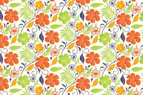 line art floral pattern with abstract leaf motifs and repetition for wrapping paper, pillow covers, and clothing textiles