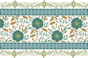 minimalist floral border design with continuous line rose illustrations for textile design, fashion printing, and home furnishing products vector