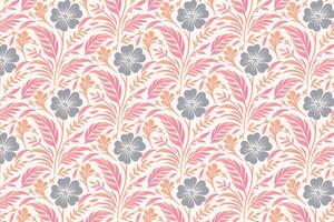 elegant one line flower pattern with continuous botanical repetition for gift wrap designs, women wear products, and stylish textile printing applications vector