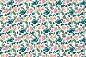contemporary botanical floral print in linear sketch form ideal for fashion apparel textile decoration and wrapping product visuals vector