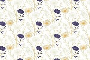 modern botanical floral line pattern crafted with single stroke technique for use in fashion textile production wallpaper design and packaging items vector