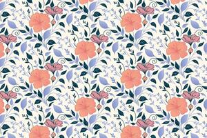 abstract floral pattern with hand drawn leaf and rose motifs for fashion accessories, kitchen fabric printing, and home textile applications vector