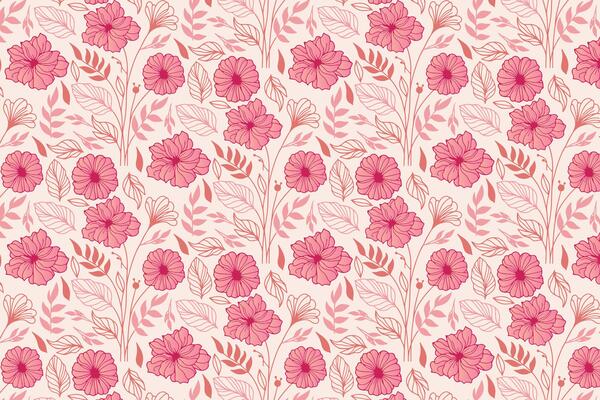 repeat flower pattern designed with abstract one line rose sketches and botanical elements for kitchen textiles, women clothing, and wrapping