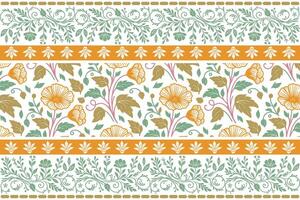 elegant border framing simple line floral illustrations used for pillow cover patterns, fabric design, and wrapping purposes vector