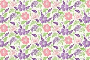 abstract floral pattern with line art rose compositions and repeating leaf doodles perfect for table top fabric, packaging material, and pillow cover designs vector