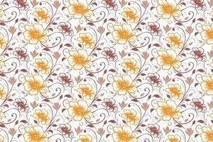 highly detailed single line floral illustration pattern used in trendy textile design home furnishing and table top accessories vector