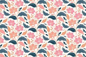 one line sketch pattern with floral repetition and botanical leaf flow for wrapping paper, textile surfaces, and fabric products vector
