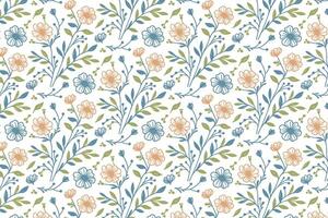 abstract botanical outline with trendy floral elements designed in one line sketch for textile surfaces wrapping papers and pillowcase production vector