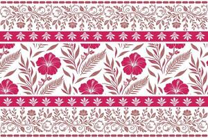 modern abstract floral pattern including linear border elements ideal for wrapping sheets, women wear, and table top products vector