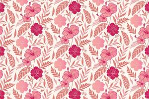 line floral pattern with sketch-style cotton flower clusters and decorative leaves for use in textile printing, wrapping paper, and fashion design vector