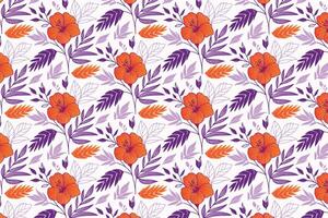 modern floral repeat pattern with one line flower and botanical elements for use in printed fabric, kitchen linens, and creative gift wrap applications vector