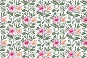 floral pattern with flowing one line art style used in pillow cover production textile printing fashion wear and home wrapping vector