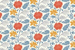 abstract one line botanical pattern with flower and vine illustrations for kitchen textile printing, women wear collections, and packaging materials vector