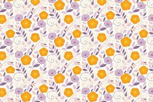 floral repeat pattern with elegant one line art featuring botanical sketches of roses and leaves for wrapping, pillowcase, and fabric printing vector