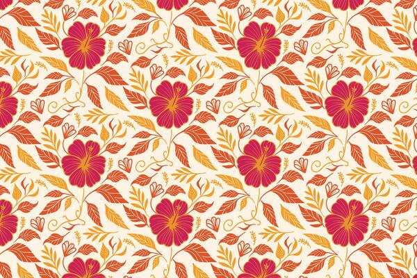 modern abstract flower pattern featuring cotton bloom outlines and hand drawn leaf motifs ideal for pillow cover fabric, kitchen wear, and gift packaging