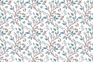 highly stylized botanical pattern featuring continuous flower and leaf line illustrations for fashion fabric kitchen textile and product packaging industries vector
