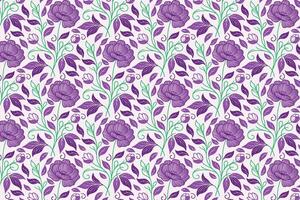 floral pattern with modern rose outlines and line art leaves designed for wrapping sheets, pillowcase fabrics, and contemporary fashion designs vector