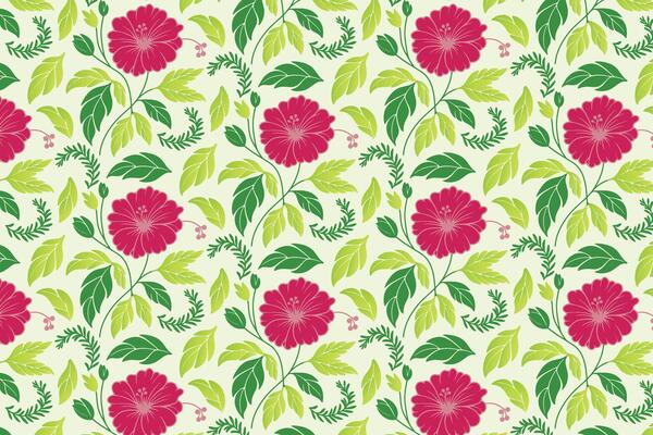 minimal botanical sketch pattern with repetition of fine line art flowers and stylized vines for use in fabric design, wrapping sheets, and home accessories